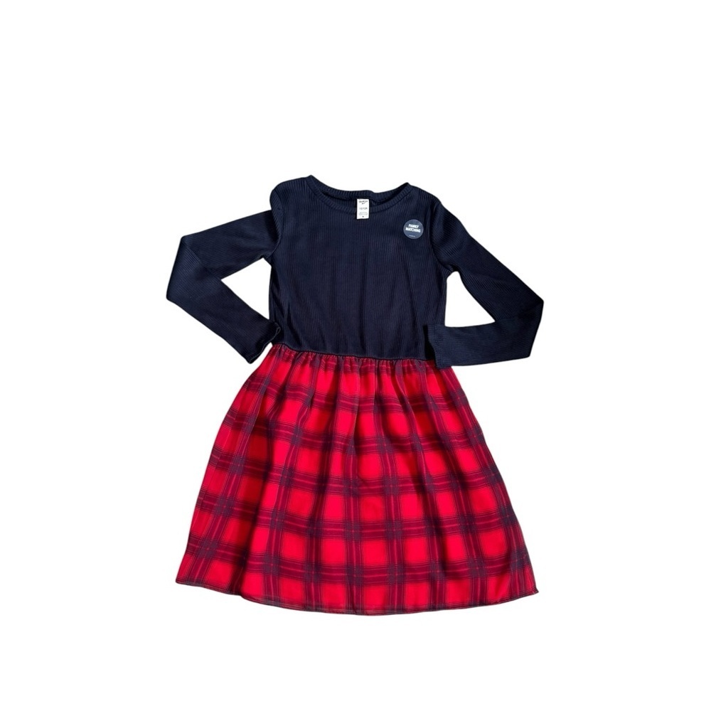 NEW! OshKosh B'gosh Girls Long Sleeve Plaid Dress Size 12